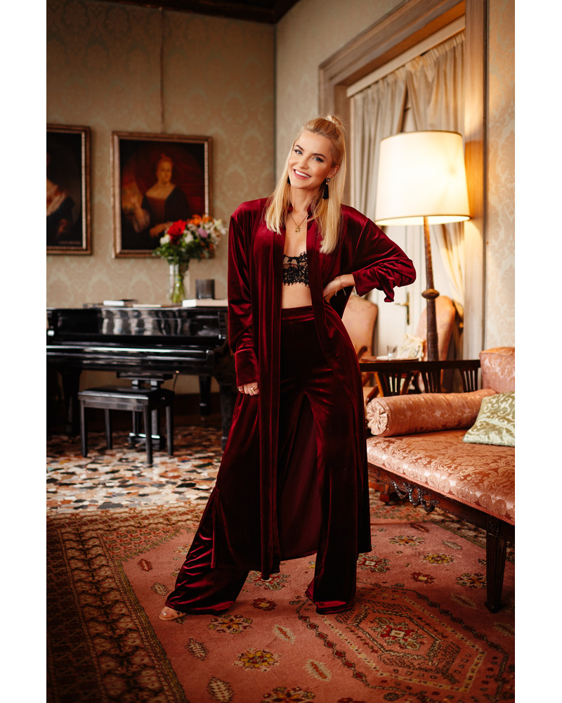 CASUAL MAXI KIMONO BORDEAUX