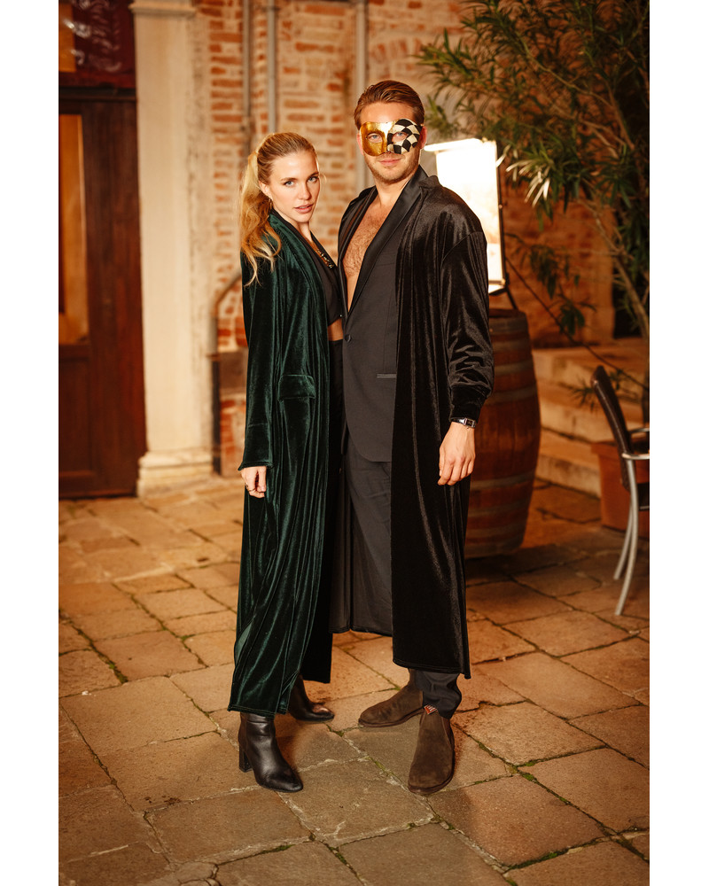 UNISEX CASUAL MAXI KIMONO BLACK