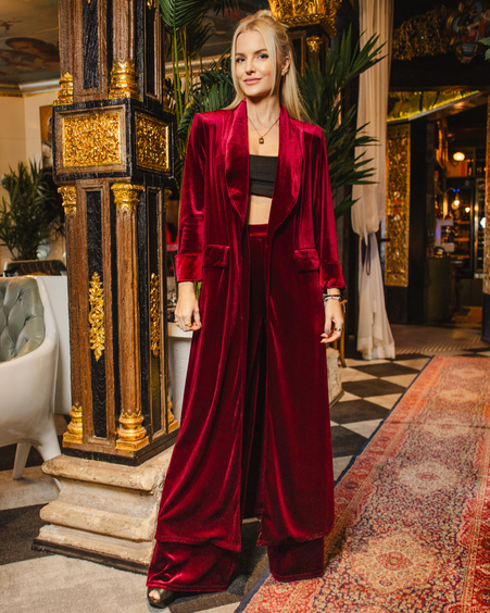 ELEGANT MAXI KIMONO BORDEAUX